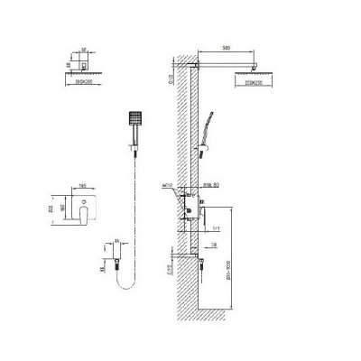 Potinkinė dušo sistema Blue Water Monaco MON-ZKP.150-Potinkinė dušo sistema-Vonios ir tualeto