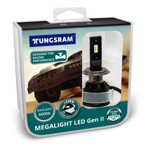 LED Lemputės H7 20W Megalight +230% GEN II| Tungsram-LED komplektai-Apšvietimas
