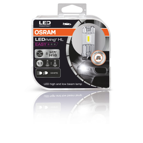 LED OSRAM H7 H18 lemputės LEDriving HL Easy | 64210DWESY-HCB-LED komplektai-Apšvietimas