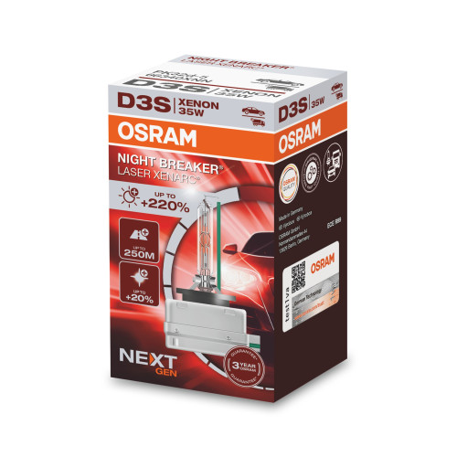Lemputė Osram D3S NIGHT BREAKER LASER +220% 3 metai garantija-Osram produkcija-AUTOMOBILIŲ