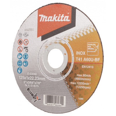 Pjovimo diskas MAKITA A60U RST 125x1mm-Abrazyviniai metalo pjovimo diskai-Medžio ir metalo