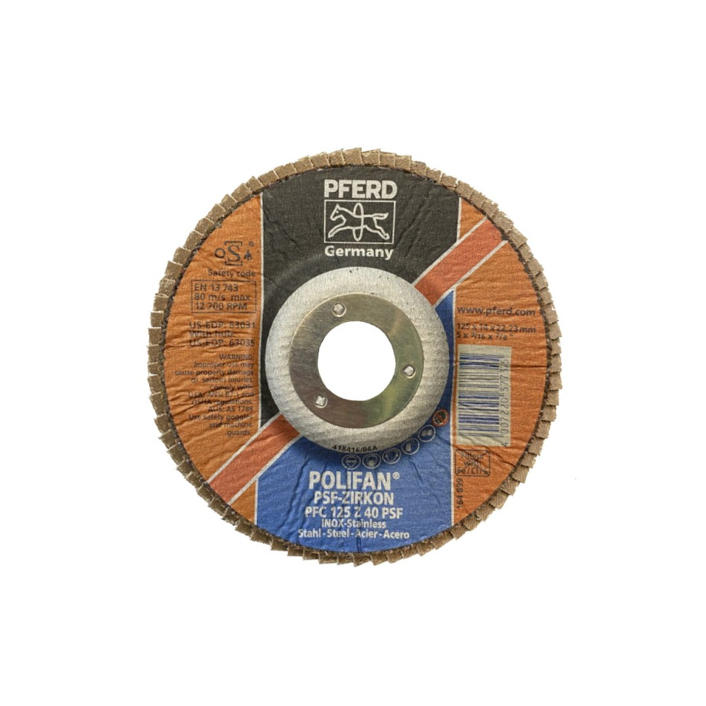 Šlifavimo diskas PFERD SA PFC125 Z40 HD-Lapeliniai šlifavimo diskai-Abrazyvai