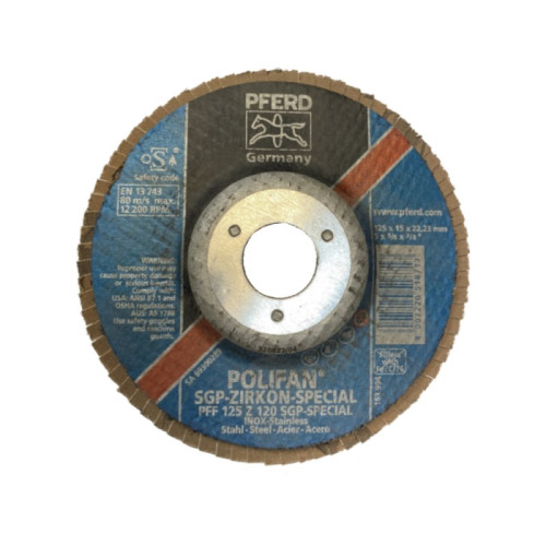 Šlifavimo diskas PFERD SA PFF125 Z120 SGP-Special-Lapeliniai šlifavimo diskai-Abrazyvai
