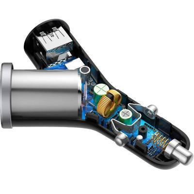 Automobilinis USB įkroviklis, šakotuvas BASEUS 2xUSB-Kitos prekės-Sunkvežimiams