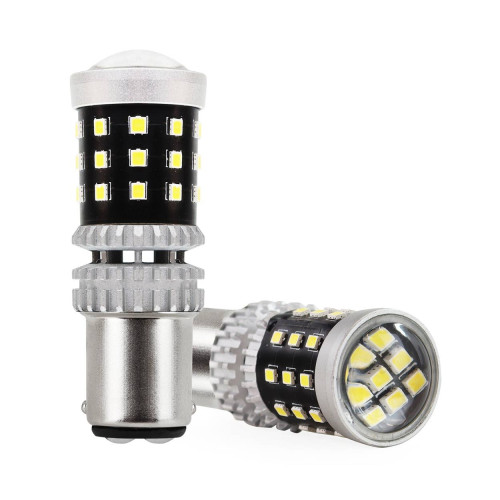 LED lemputės su lęšiu CANBUS 12-24v P21/5w BAY15d-LED komplektai-Apšvietimas