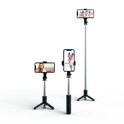 Asmenukių lazda Selfie Stick Tripod with Wireless Remote Control Black-Asmenukių lazdos