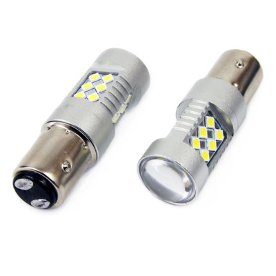 LED lemputės P21/5w su lęšiu | 12-24v BAY15d CANBUS-LED komplektai-Apšvietimas