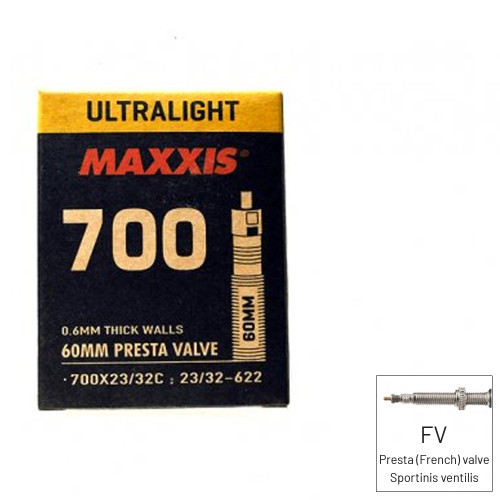 Kamera MAXXIS WELTER WEIGHT 700x23/32 GAL-FV60-28&quot (700C)-Kameros