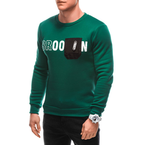 Žalias vyriškas džemperis Broo-Džemperiai be gobtuvo-Vyriški džemperiai| Džemperiai