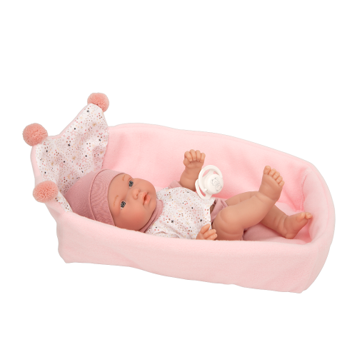 Arias kūdikėlis su lopšiuku, 26 cm-Lėlės kūdikėliai-ARIAS Lėlės
