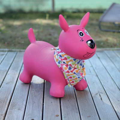 LUDI šokliukas, rožinis šuo-LUDI žaislai mažyliams-Žaislai kūdikiams, vaikams
