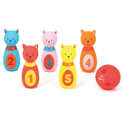 LUDI boulingo rinkinys, katinukai-LUDI žaislai mažyliams-Žaislai kūdikiams, vaikams