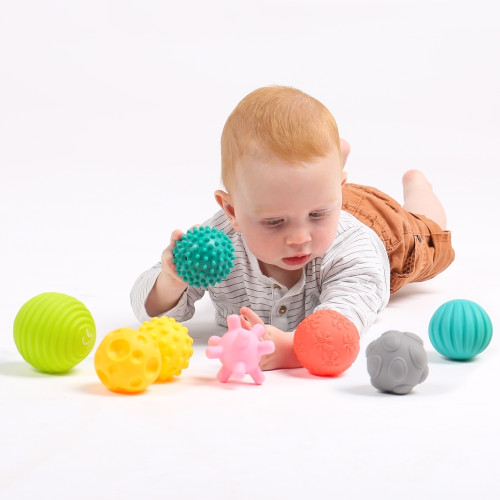 LUDI sensorinių kamuoliukų rinkinys, 8 vnt.-LUDI žaislai mažyliams-Žaislai kūdikiams, vaikams