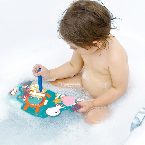 LUDI maudymosi spalvinimo knygelė su kreidelėmis-LUDI žaislai mažyliams-Žaislai kūdikiams