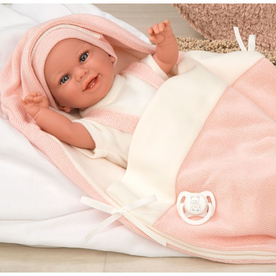 Arias kūdikėlis su pleduku, rožinė, 35 cm-Lėlės kūdikėliai-ARIAS Lėlės