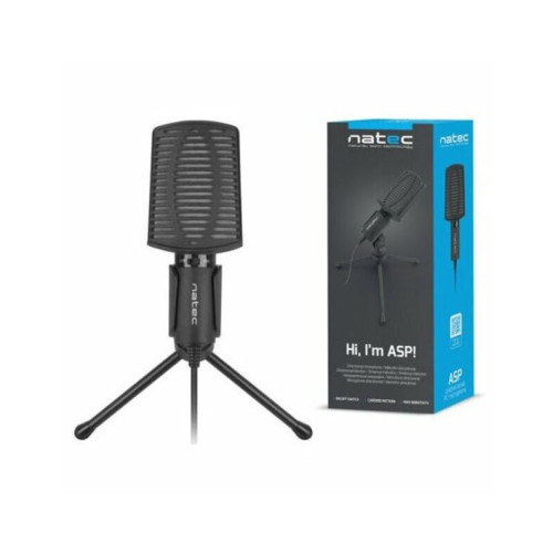 MIKROFONAS Natec Microphone NMI-1236 Asp Black, Wired-Mikrofonai-Garso technika