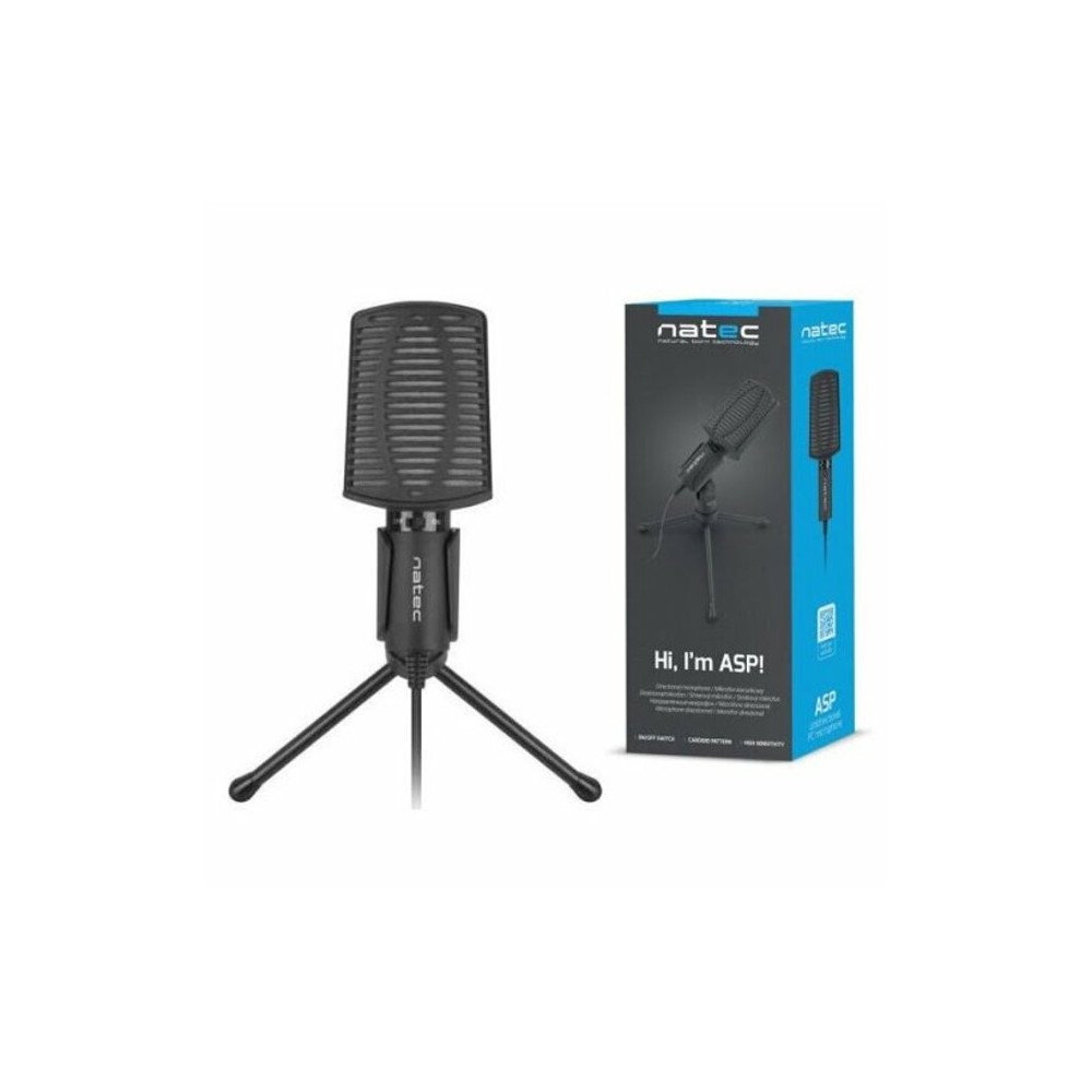 MIKROFONAS Natec Microphone NMI-1236 Asp Black, Wired-Mikrofonai-Garso technika