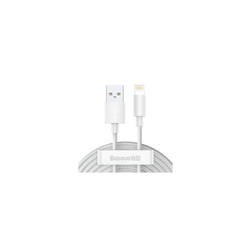 Kabelis Baseus cable kit (USB - Lightning 2 pcs). fast charging 1.5m white-Telefonų laidai ir