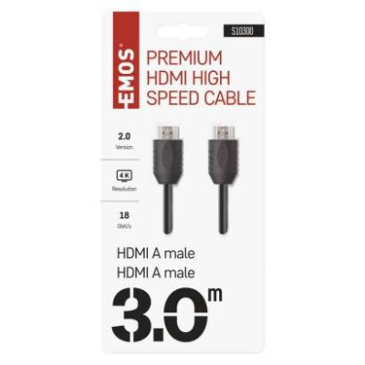 Laidas HDMI 2.0 A/M-A/M 3m didelio greičio-Priedai audio-video technikai-TV priedai