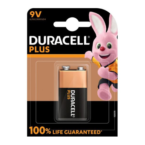 Šarminė baterija 6LR61 (MN1604, 6F22, 522) 9V Duracell 100% Plus Power-Elementai