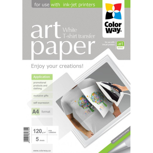 Fotopopierius ColorWay ART Photo Paper T-shirt transfer (white) A4 120 g/m²-Popierius ir