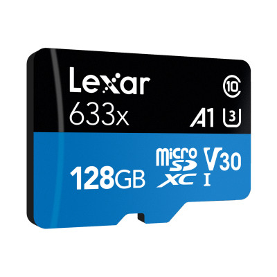 Micro SD kortelė Lexar High-Performance 633x UHS-I micro SDXC, 128 GB, Class 10, U3, V30, A1