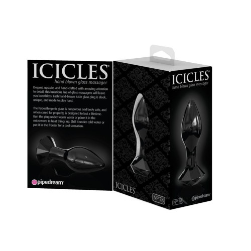 Icicles No. 78 kaištis Deimantas (stiklas/juoda)-Analiniai kaiščiai ir falai-Analinio sekso