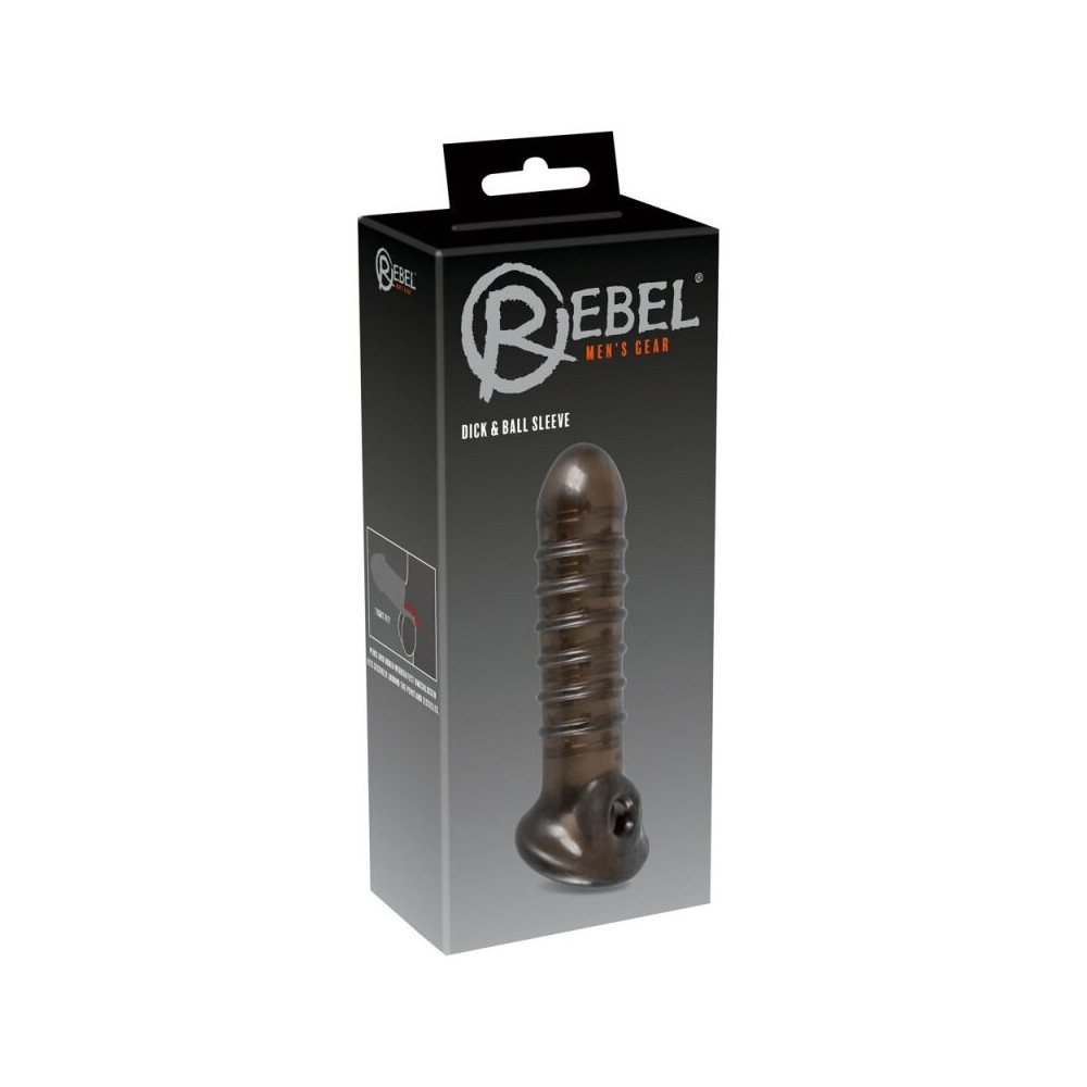 Rebel Dick & Ball penio užmovas (juoda)-Varpos žiedai, antgaliai-Sekso prekės vyrams
