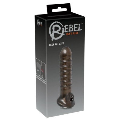 Rebel Dick & Ball penio užmovas (juoda)-Varpos žiedai, antgaliai-Sekso prekės vyrams