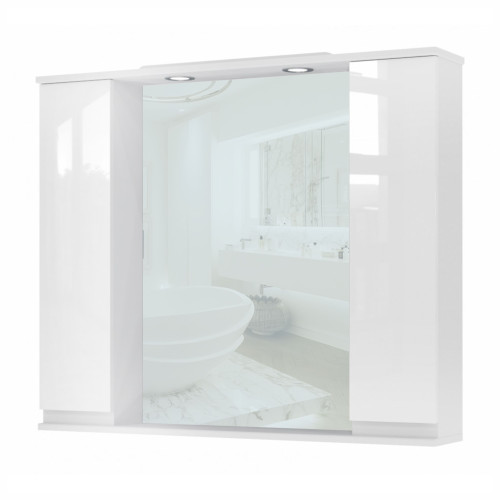 Spintelė MONIKA su veidrodžiu MSH33-100 balta pakabinama-Vonios baldai pakabinami-Vonios baldai