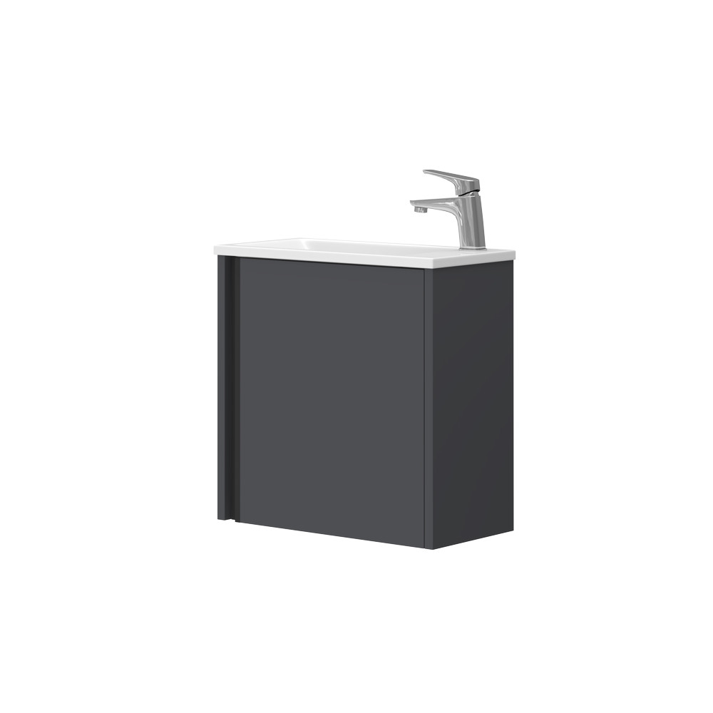 Vonios kambario spintelė su praustuvu LEO-50 pilka pakabinama-Vonios baldai pakabinami-Vonios