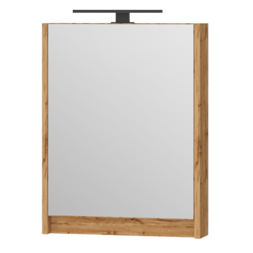 Spintelė LEOMC-50 su veidrodžiu ruda matinė pakabinama-Vonios baldai pakabinami-Vonios baldai