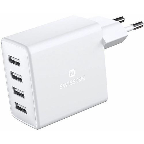 Sieninis kroviklis Swissten Smart IC Premium Travel Charger 4 x USB 4A / 20W With Automatic