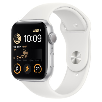 Išmanusis laikrodis Apple Watch SE GPS 44mm Silver Aluminium Case with White Sport Band -