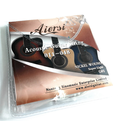 Aiersi G01 stygų komplektas akustinei gitarai (Super light nickel wound)-Styginiai-Muzikos