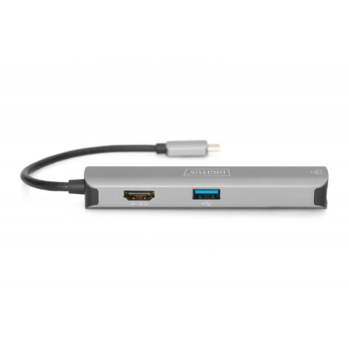 Adapteris Digitus USB-C Adapter to HDMI Socket / RJ45 Socket / USB-A Socket-Kompiuteriniai