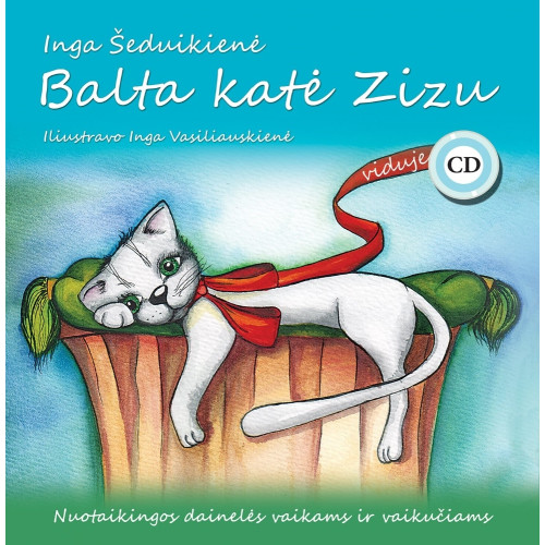 Dainų knygelė su CD, Balta katė Zizu-Dainų knygelės CD-Žaislai kūdikiams, vaikams