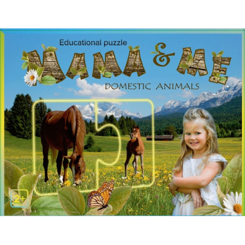 Lavinamoji dėlionė "Mama & me, Domestic animals", 2+-Edukacinės dėlionės-Ugdymo įstaigoms