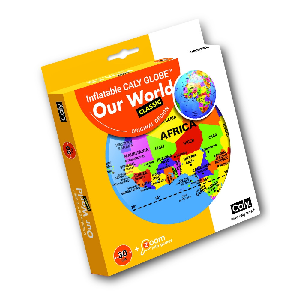 CALY Pripučiamas gaublys-kamuolys Pasaulis, 30 cm-CALY pažįstame pasaulį žaisdami-Edukacinės
