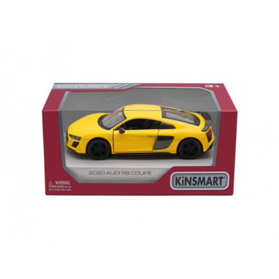 KiNSMART automobilis, 2020 Audi R8 Coupé, geltonas-KiNSMART automobiliai-Aksesuarai ir kita