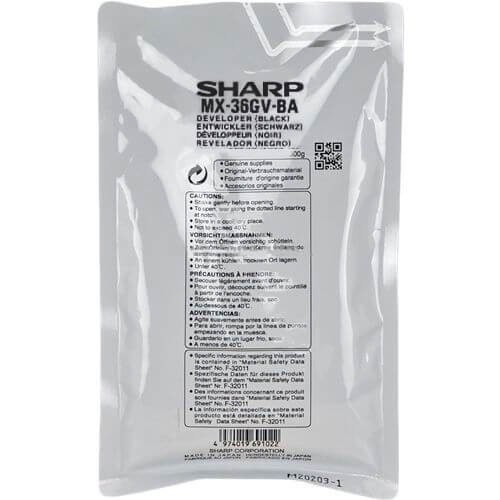 Sharp Developer (MX36GVBA), juoda-Developer-Spausdintuvų detalės