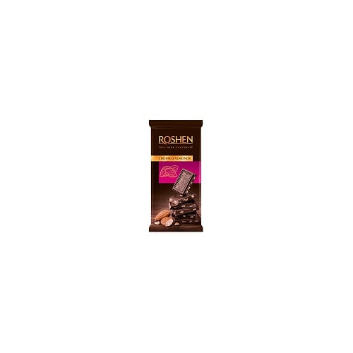 Šokoladas ROSHEN Dark, su sūdytais migdolais, 85 g-Šokoladas-Saldumynai
