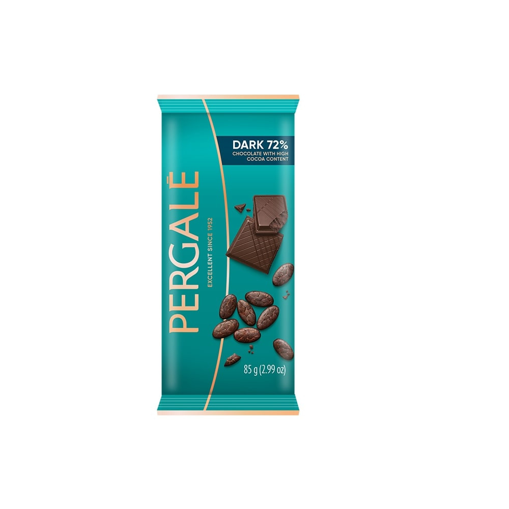 Šokoladas PERGALĖ, juodasis, 72%, 85 g-Šokoladas-Saldumynai