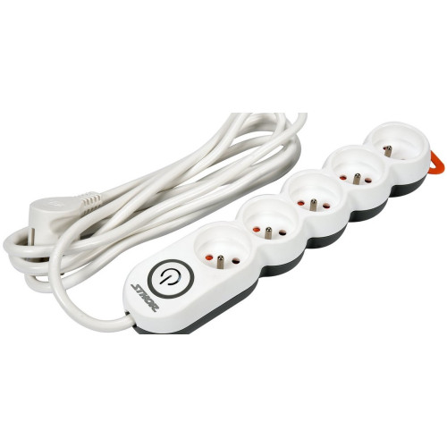 Power strip Sthor T72357 5 sockets 3 m white (72357)-Laidai ir adapteriai-Baterijos, laidai ir