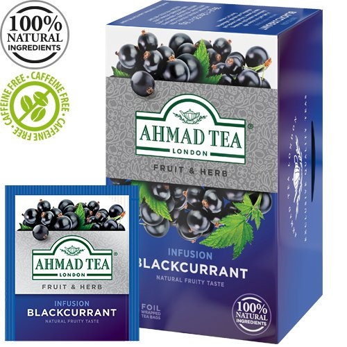 Vaisinė arbata AHMAD ALU BLACKCURRANT, 20 vokelių su siūlu po 1.8 g-Vaisinė arbata-Arbata