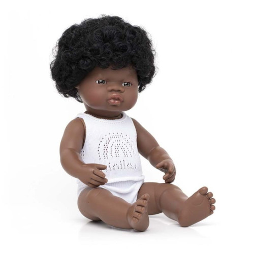 Miniland lėlė mergaitė (afroamerikieitė, 38 cm.)-ŽAISLAI-Lukoprekyba.lt