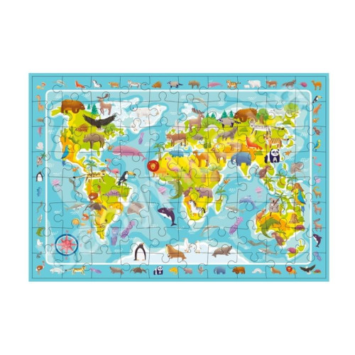 Dodo dėlionė vaikams Žemėlapis su gyvūnais (80 det.)-ŽAISLAI-Lukoprekyba.lt
