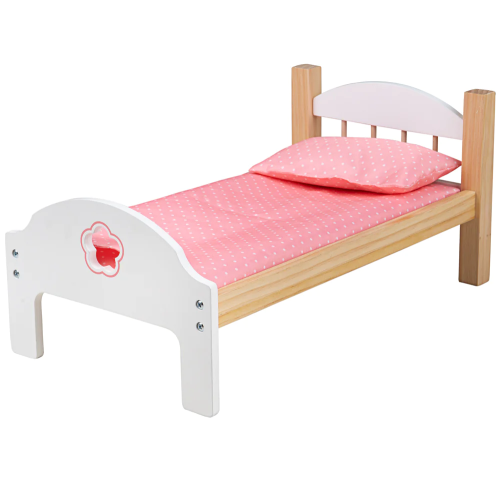 Bigjigs medinė lova lėlei (45 cm)-ŽAISLAI-Lukoprekyba.lt
