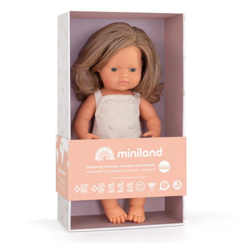 Miniland lėlė mergaitė (šviesiaplaukė, 38 cm.)-ŽAISLAI-Lukoprekyba.lt