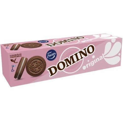 Kakaviniai sausainiai DOMINO, su vanilės skonio įdaru 175g-Sausainiai-Saldumynai